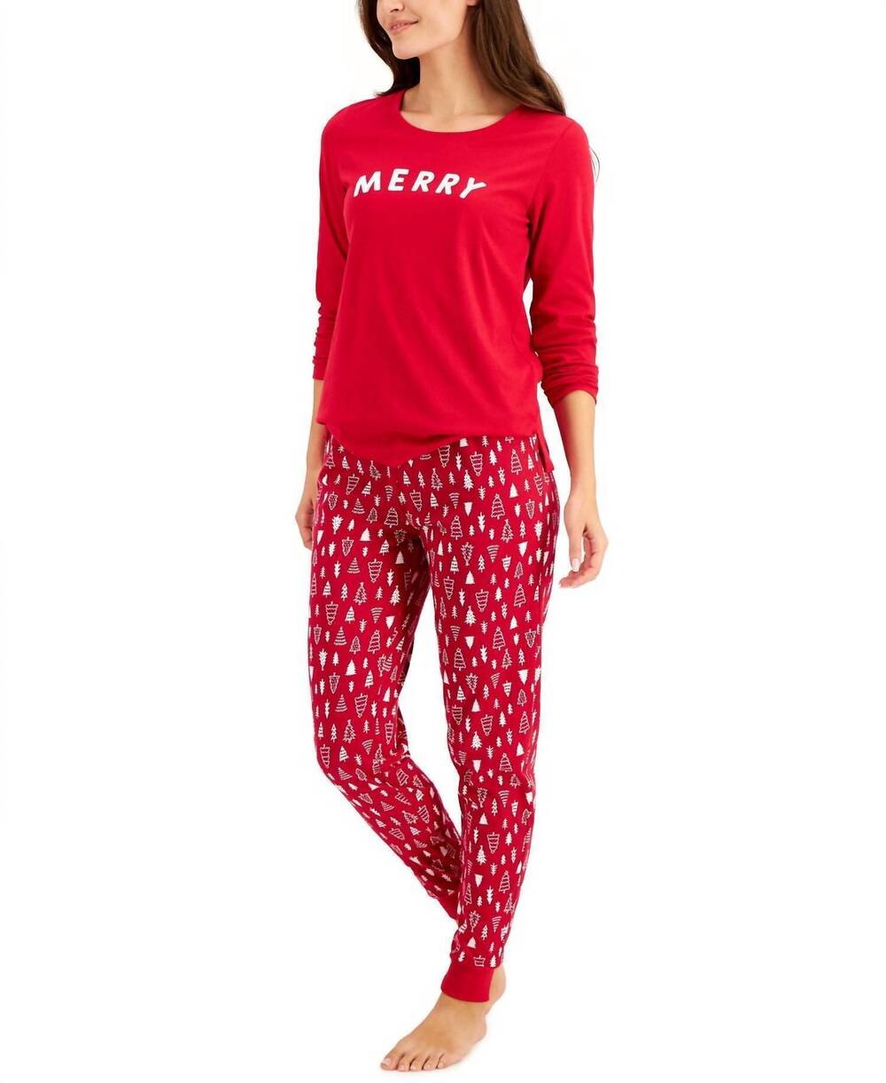 NEW FAMILY PJS matching merry pajama set in christmas trees